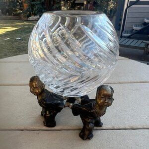 Chinese Parcel Gilt Bronze Three Boys with Glass bowl